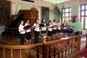 The girls choir in the seminary chapel