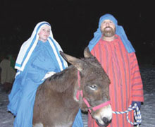 For 16 years, St. Paul's, Peterborough, has presented Bethlehem Live. The real-life nativity story features a reproduced Bethlehem street complete with private dwellings, an inn, a stable, borrowed sheep and a church-owned donkey named Giselle. The 25-minute production uses music and pantomime, and attracts large crowds every year.