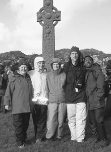 Canadians at Iona beginning the Island Pilgrimage. Caroline Lockerbie is on the far left.