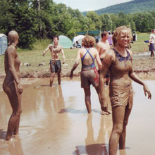 Mud, hoops and suds at Huron Feathers, Sauble Beach.