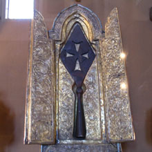 The spear that allegedly pierced Jesus, on display at Etchmiadzin cathedral, which was first built in the fourth century.