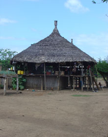 A traditional home in a rural area of Colombia, where indigenous people are being driven off their land.