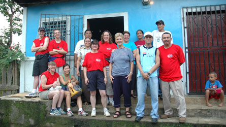 "There's nothing more satisfying than seeing the fruits of your labours." Annette Vickers and a PAN team in Nicaragua.