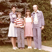 That seventies family: Marilyn, James, Jane and John. Photo - John Carr