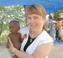 Jane Philpott in Niger working with starved and dehydrated children.