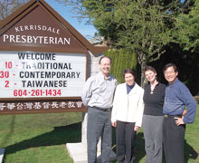 Vibrant ministry in Vancouver: Rev. Glenn Inglis, Rev. Morris, Linda Inglis and Rev. Chin-Chai (Peter) Wang.