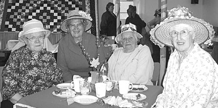 Women gather for food and fellowship at Tomstown Church's Easter tea.