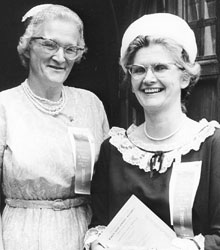Mrs. George Forrester and Miss Mary Whale, the first women commissioners to General Assembly, 1967.
