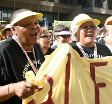 Magdeline Ramakobo and members of the Alenandra Gogos, a grandmother's group in South Africa.