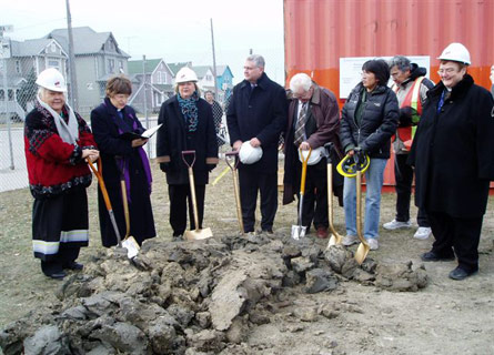 Church and government representatives gathered for the sod-turning of Anishinabe Place of Hope last November. Photo - Amy MacLachlan