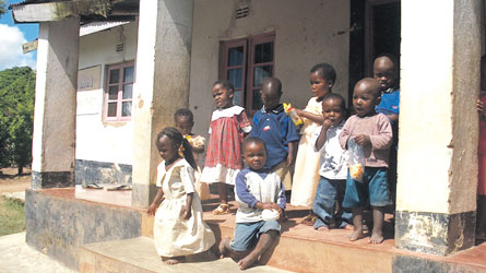 Children at one of the centres