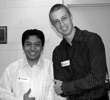Students in Yonge Street Mission's scholarship program partner with a mentor - like Shahriar Salehuddin and his mentor Andrew Phillips.