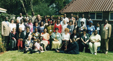 Dorcas Gordon, front, left, and members of the WARC consultation in Kenya.