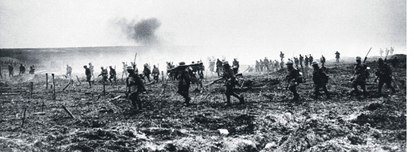 Photo - courtesy of V.A.C. Canada remembers. The 29th Battalion, part of the Second Canadian Division, advances through German barbed wire and heavy fire on April 9, 1917.