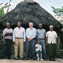 Rev. Rick Allen, centre, in Londiani, Kenya, with Rev. Joseph Mothaly, left of him.