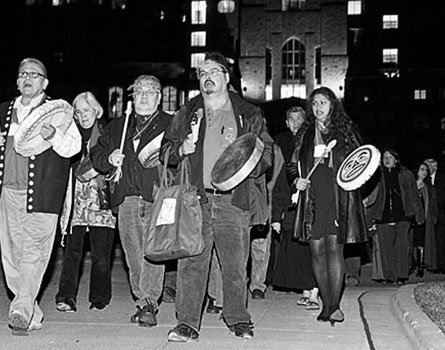 Musqueam Drummers, Vancouver; photo - Wayne Chose