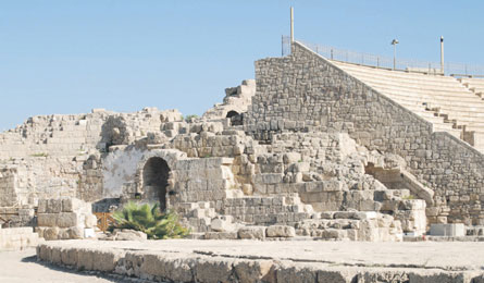 A Roman theatre, Caesarea. It is still used today for concerts