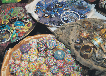 Wares on display in a souk in the Old City, Jerusalem