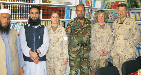 Rev. Dr. Karen Hamilton (second from right) with scholars and chaplains in Kandahar.