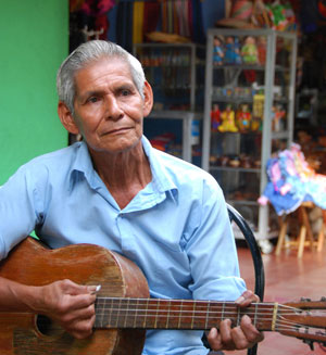 A street musician plays in Jinotega.