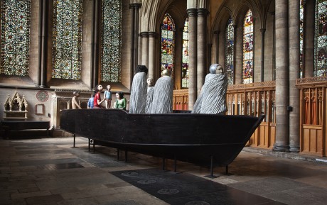 Ana Maria Pacheco, The Longest Journey, 1994. Polychromed wood, 320x335x1000cm Photo: Colin M. Harvey, reproduced courtesy of Pratt Contemporary, UK  Shows sculpture installed in the North Transept of Salisbury Cathedral during the Salisbury International Arts Festival 2012