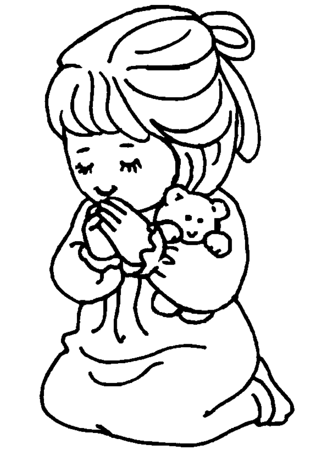 kids praying coloring pages