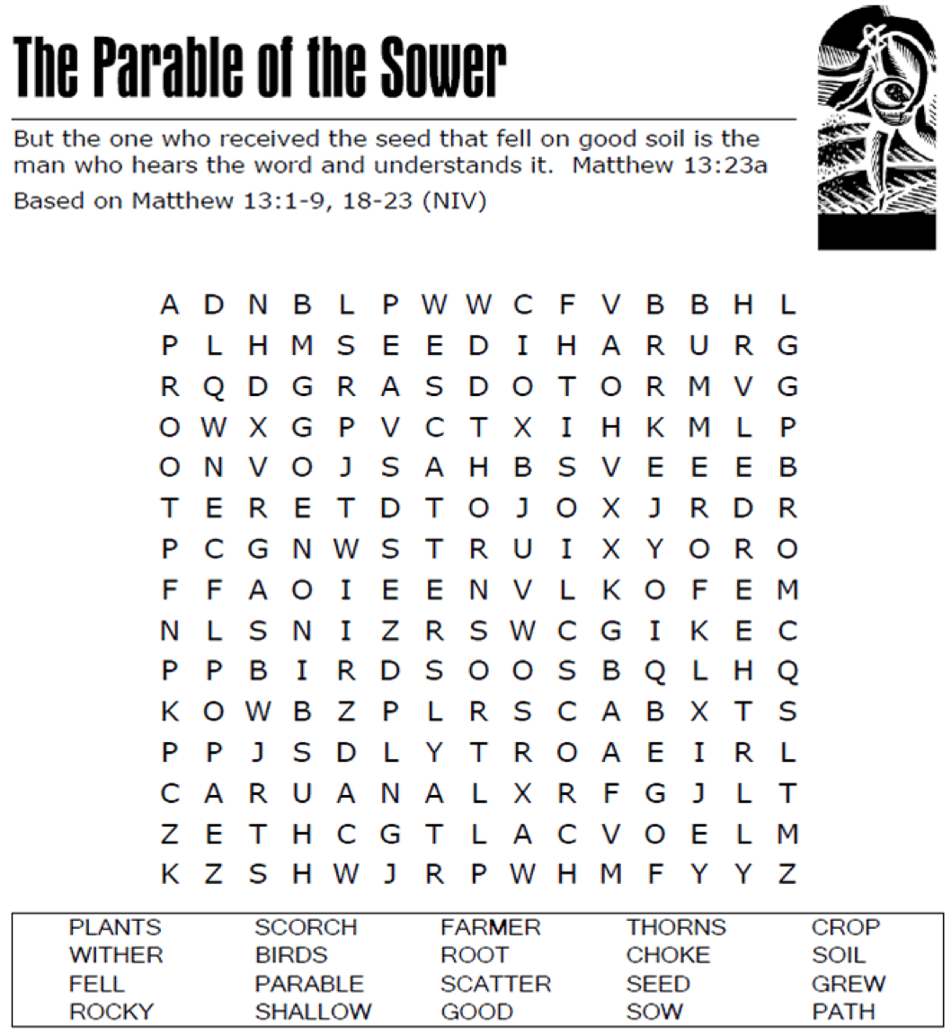 Parable of the Sower Word Search – Knox Presbyterian Church