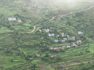 Looking down to village