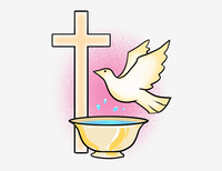Baptism symbol with dove and water