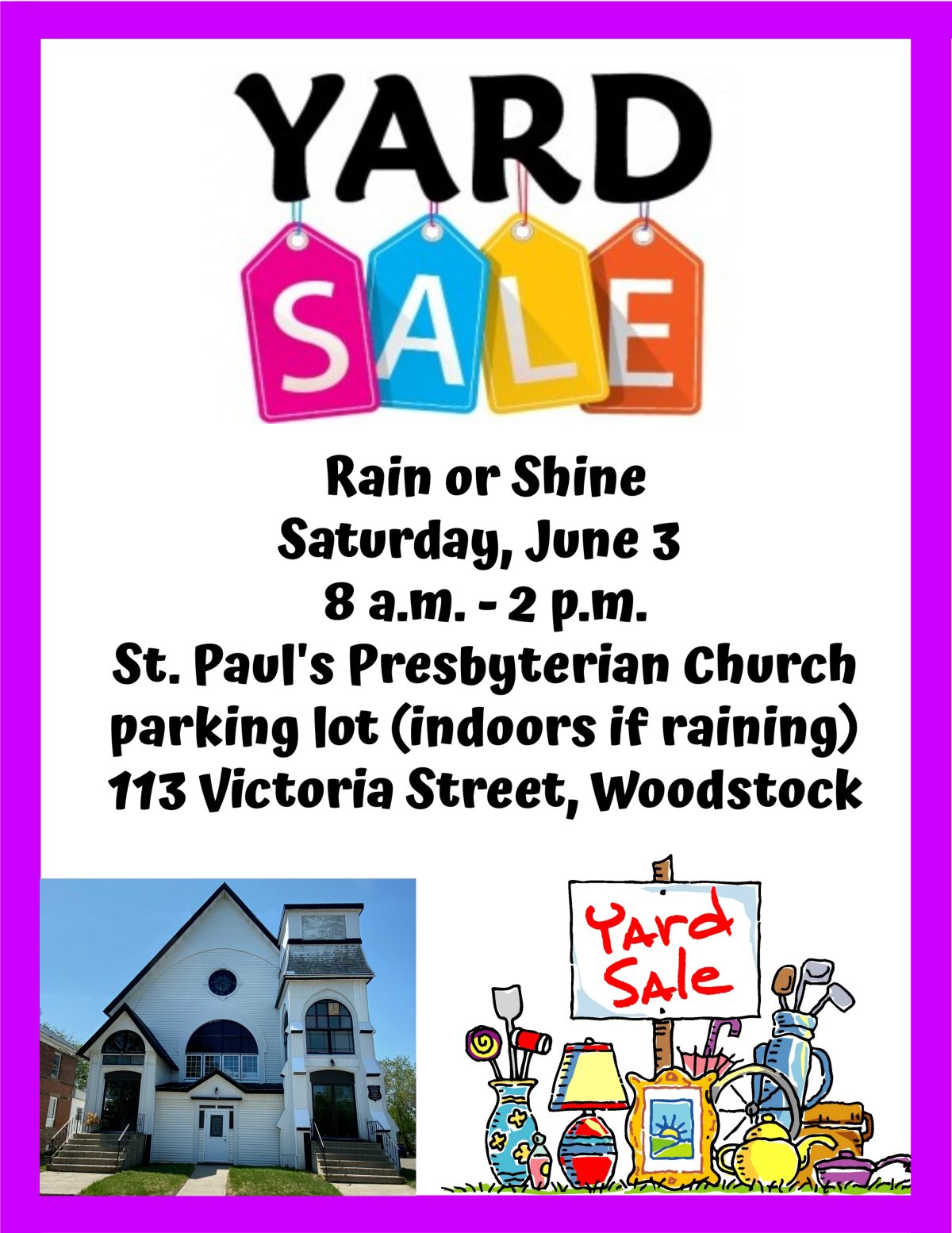 Yard Sale St. Paul's Presbyterian Church (Woodstock, NB)