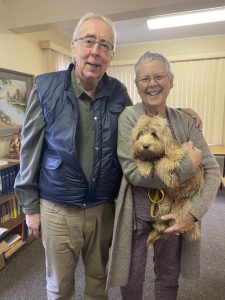 Elderly couple with dog